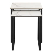 Katrine Square Coffee Table Set in Ceramic White – image 3