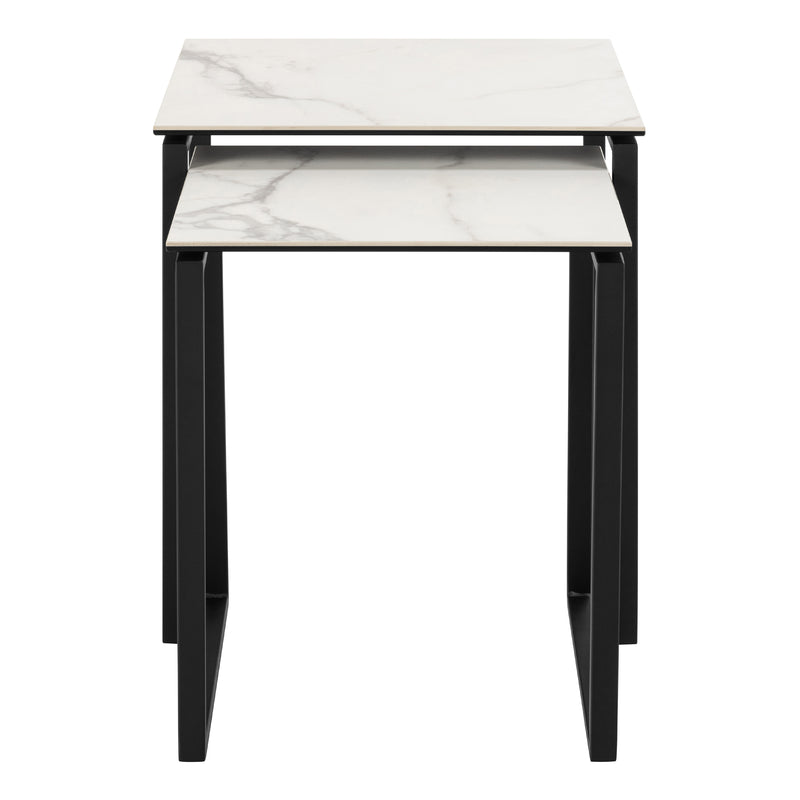 Katrine Square Coffee Table Set in Ceramic White – image 3