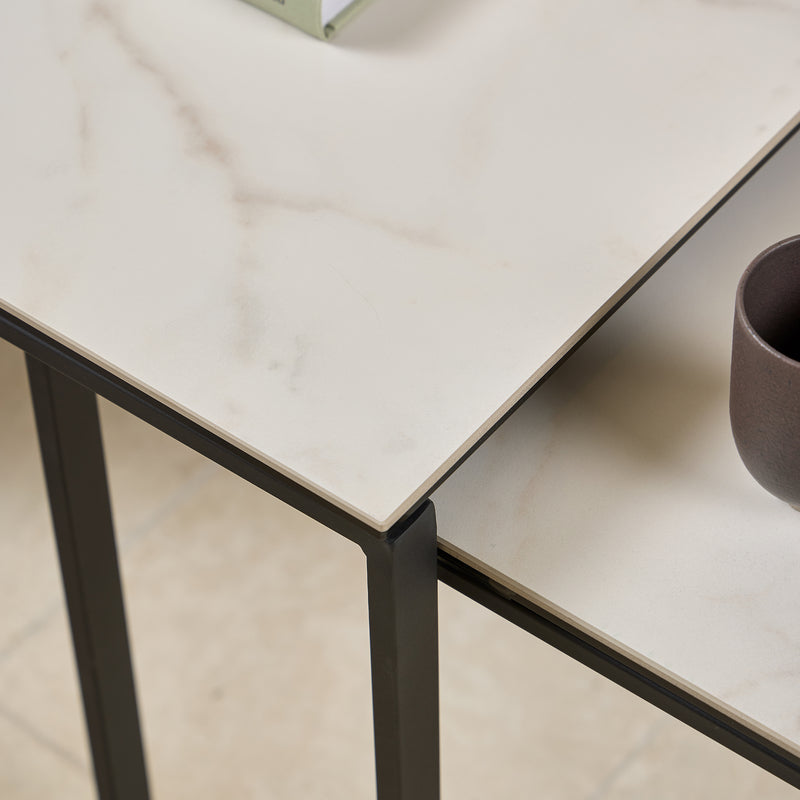 Katrine Square Coffee Table Set in Ceramic White – image 5
