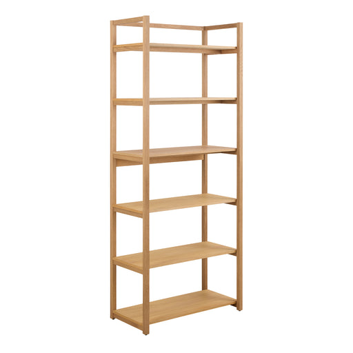 Ludza Rectangular Bookcase With 6 Shelves in Oak – image 1