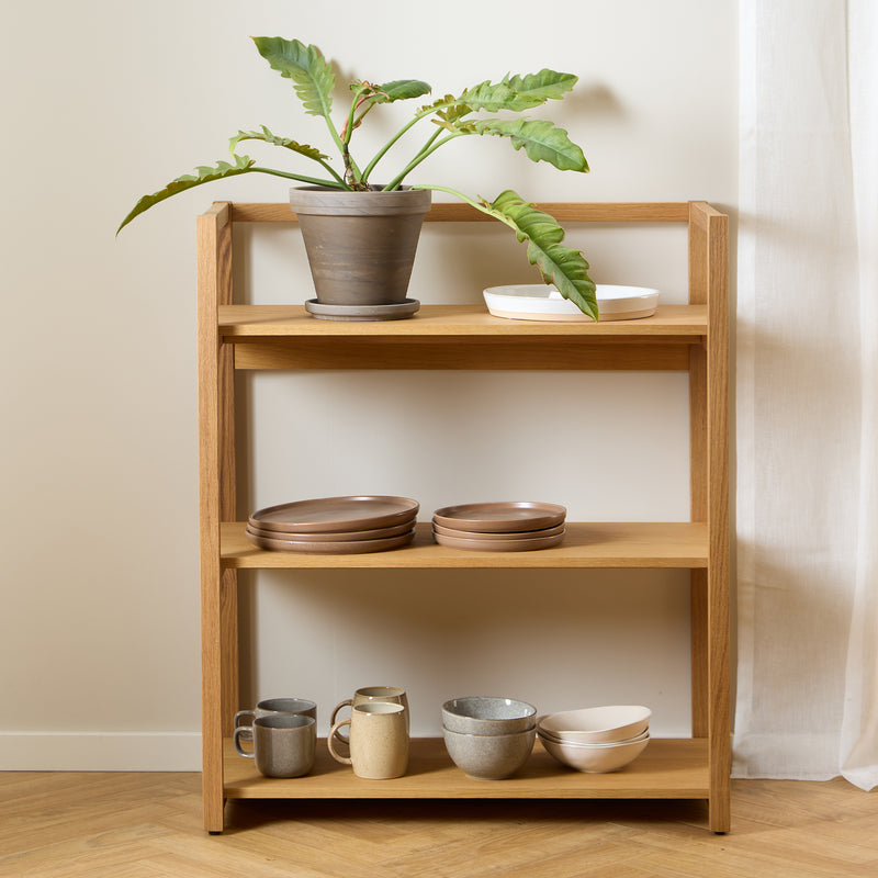 Ludza Rectangular Bookcase With 3 Shelves in Oak – image 4
