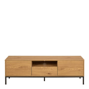 Seaford Tv Unit 2 Doors 1 Drawer in Matt Wild Oak – image 2