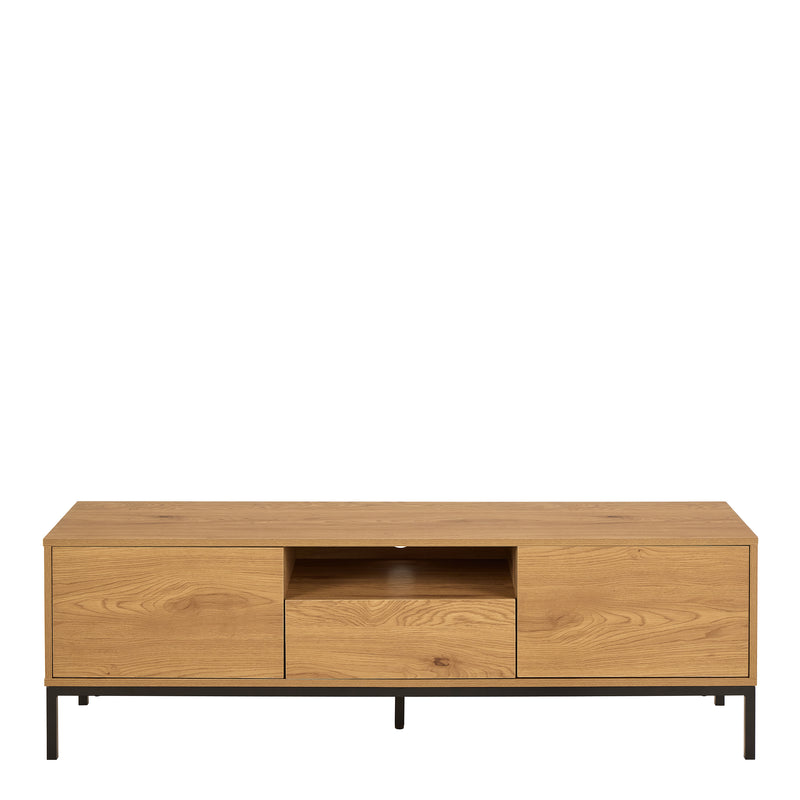 Seaford Tv Unit 2 Doors 1 Drawer in Matt Wild Oak – image 2