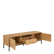 Seaford Tv Unit 2 Doors 1 Drawer in Matt Wild Oak – image 4