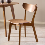 Roxby Round Dining Table in Walnut 105x76cm Included 4 Roxby Dining Chairs in Walnut – image 9
