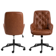 Erik Gas Lift Desk Chair PU – Brandy – image 2
