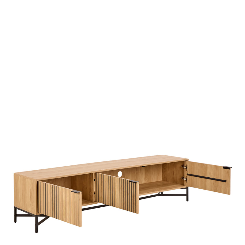 Jaipur TV Unit With 3 Doors 176cm Wide in Oak – image 4