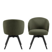 Darlene Dining Chair with Armrest and Swivel Function – Green – image 2