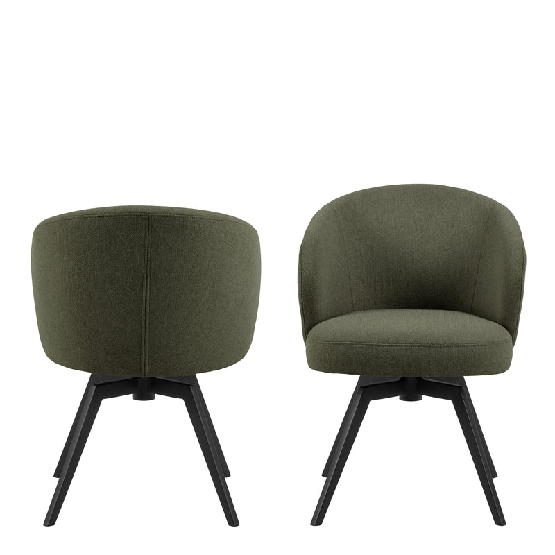 Darlene Dining Chair with Armrest and Swivel Function – Green – image 2