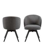 Darlene Dining Chair with Armrest and Swivel Function – Grey – image 2
