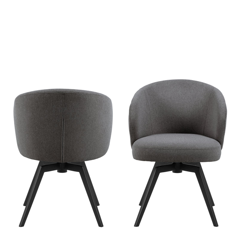 Darlene Dining Chair with Armrest and Swivel Function – Grey – image 2