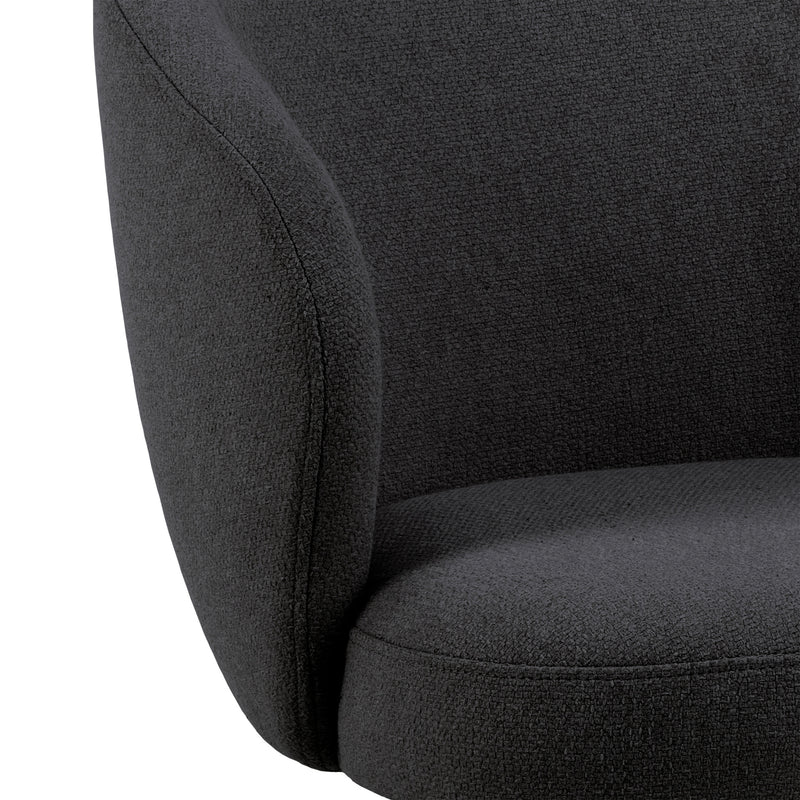 Darlene Dining Chair with Armrest and Swivel Function – Black – image 7
