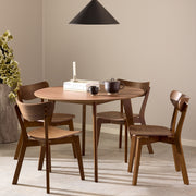 Roxby Round Dining Table in Walnut 120x76cm Included 4 Roxby Dining Chairs in Walnut – image 1