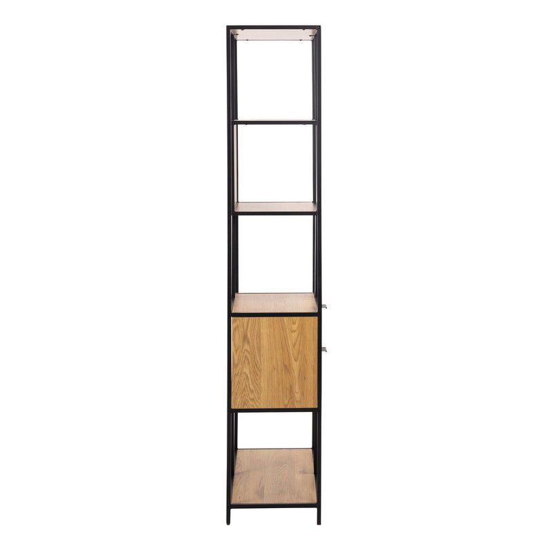 Seaford Tall Wild Oak Metal 2 Drawer Bookcase With 4 Shelves – image 3