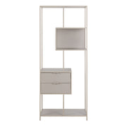 Seaford Tall Grey Metal 2 Drawer Bookcase with 4 Shelves – image 2