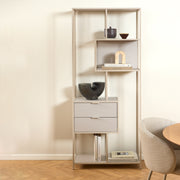 Seaford Tall Grey Metal 2 Drawer Bookcase with 4 Shelves – image 5