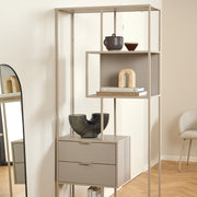Seaford Tall Grey Metal 2 Drawer Bookcase with 4 Shelves – image 6