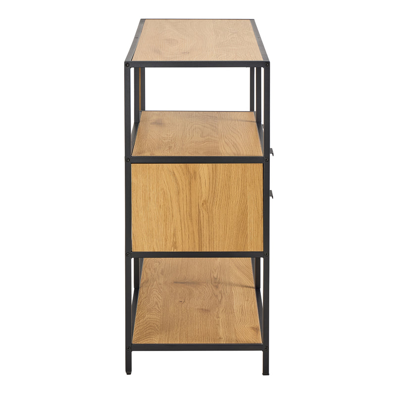 Seaford Wide Oak Metal Bookcase 2 Drawers and 3 Shelves in Matt Wild Oak – image 3