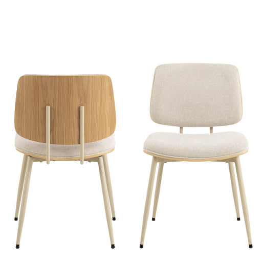 Owen Dining Chair in Apia Fabric Beige Set of 2 – image 2