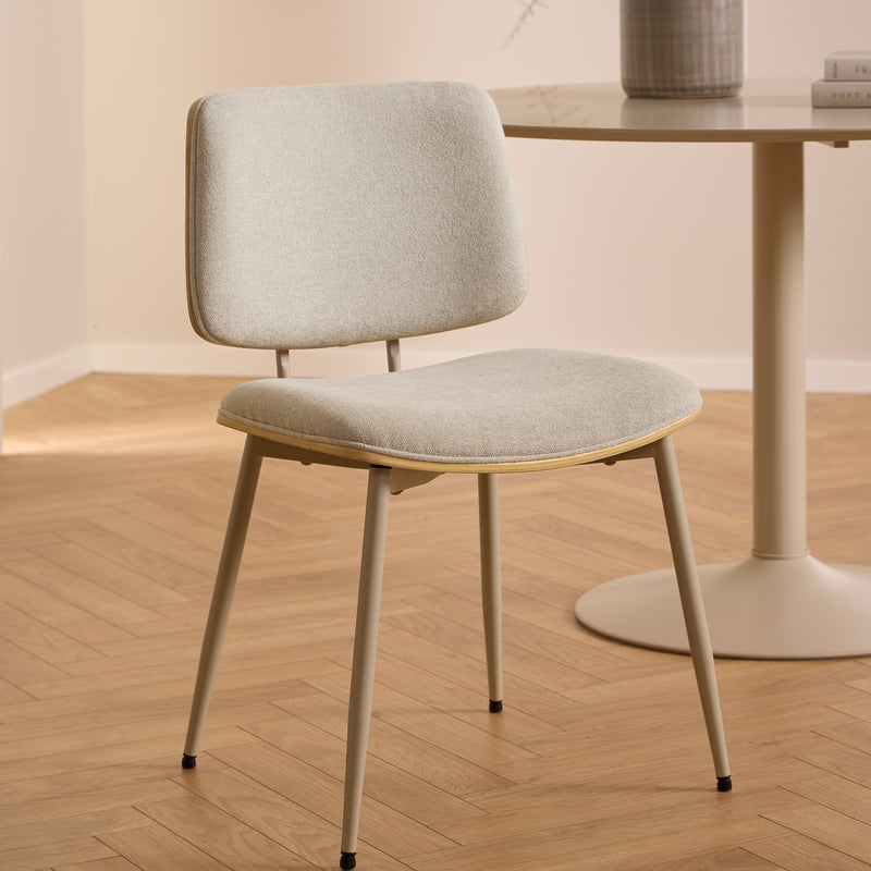 Owen Dining Chair in Apia Fabric Beige Set of 2 – image 5