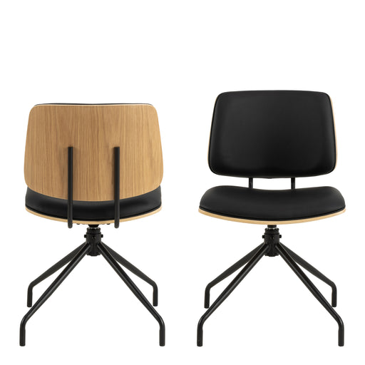Owen Swivel Dining Chairs in Matt Black Set of 2 – image 2
