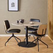 Owen Swivel Dining Chairs in Matt Black Set of 2 – image 4