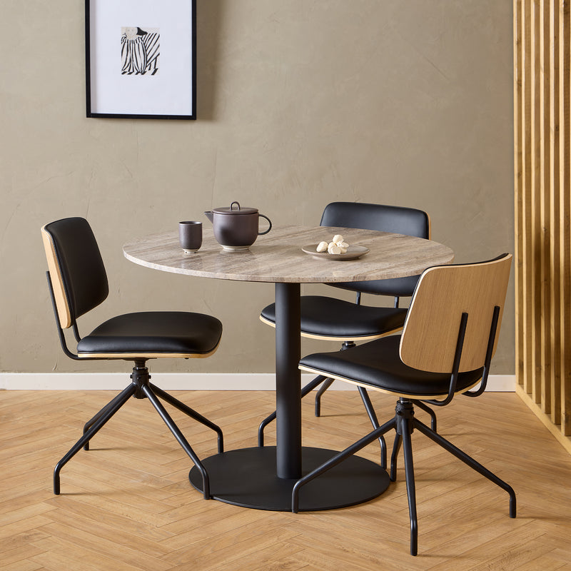 Owen Swivel Dining Chairs in Matt Black Set of 2 – image 4