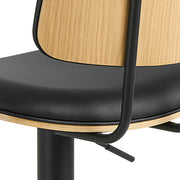 Owen Swivel Bar Stool With Height Adjustable Function in Matt Black – image 5