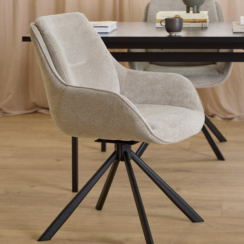 Carrie Swivel Dining Chair in Sand Set of 2 – image 5
