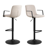 Pablo Swivel Beige Bar Stool With Adjustable Height Function Set of 2 – image 1