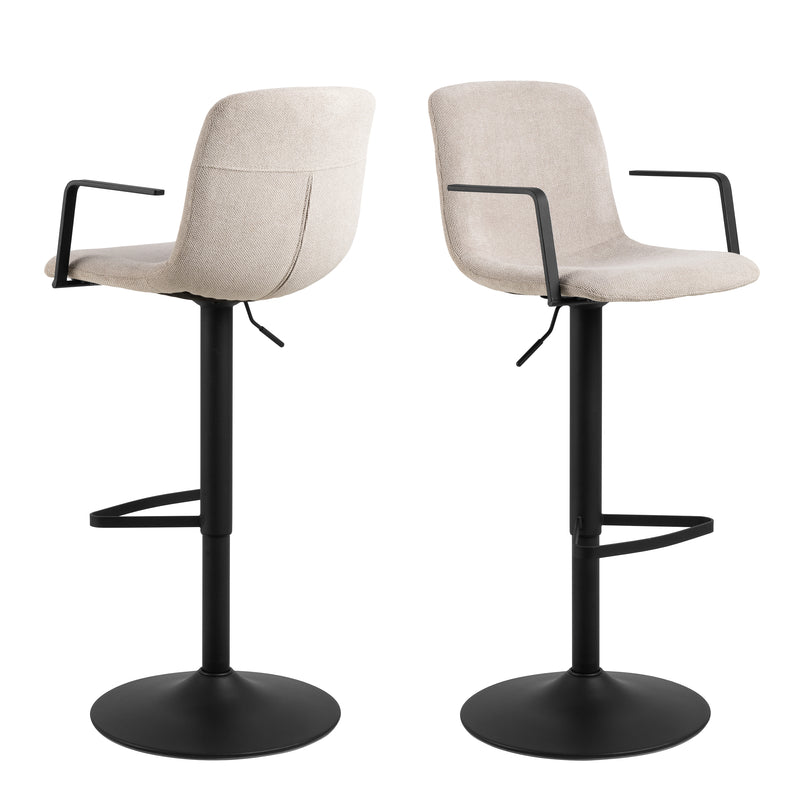 Pablo Swivel Beige Bar Stool With Adjustable Height Function Set of 2 – image 1
