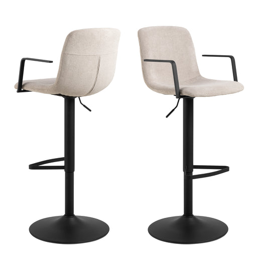 Pablo Swivel Beige Bar Stool With Adjustable Height Function Set of 2 – image 1
