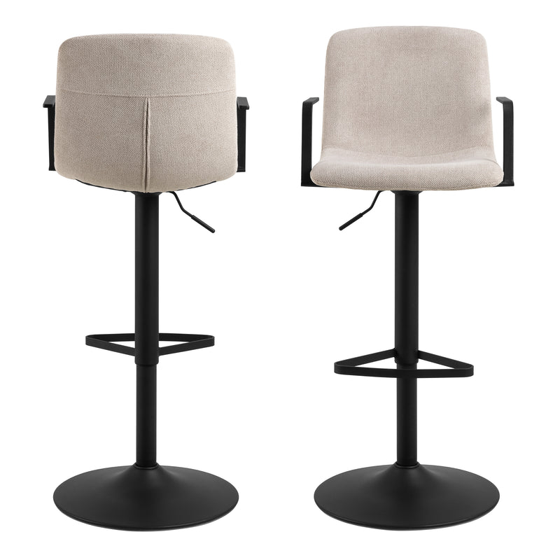 Pablo Swivel Beige Bar Stool With Adjustable Height Function Set of 2 – image 2