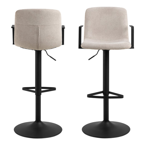 Pablo Swivel Beige Bar Stool With Adjustable Height Function Set of 2 – image 2