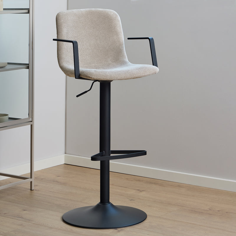 Pablo Swivel Beige Bar Stool With Adjustable Height Function Set of 2 – image 4
