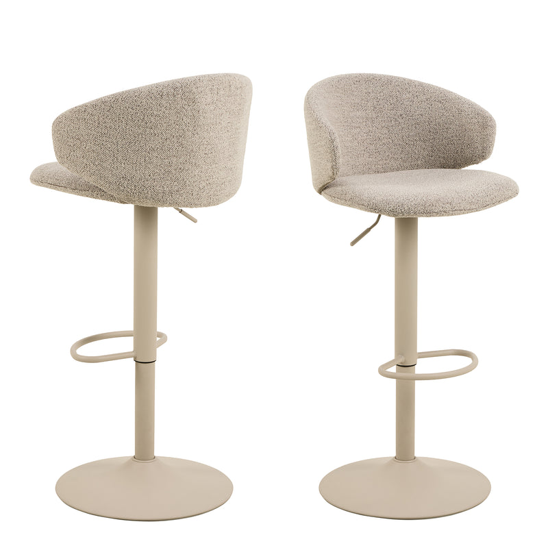 Ella Swivel Beige Bar Stool Set of 2 – image 1