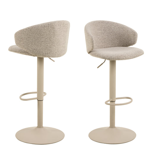 Ella Swivel Beige Bar Stool Set of 2 – image 1