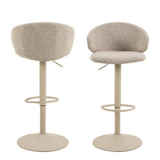 Ella Swivel Beige Bar Stool Set of 2 – image 2