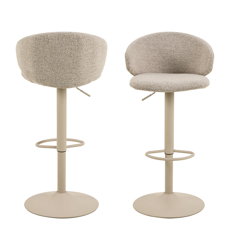 Ella Swivel Beige Bar Stool Set of 2 – image 2