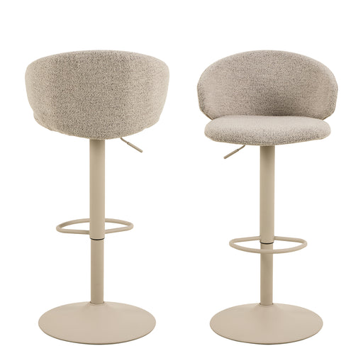 Ella Swivel Beige Bar Stool Set of 2 – image 2