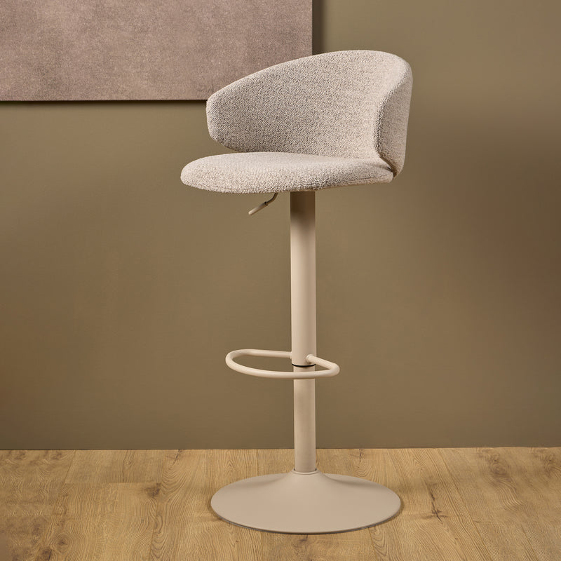 Ella Swivel Beige Bar Stool Set of 2 – image 4