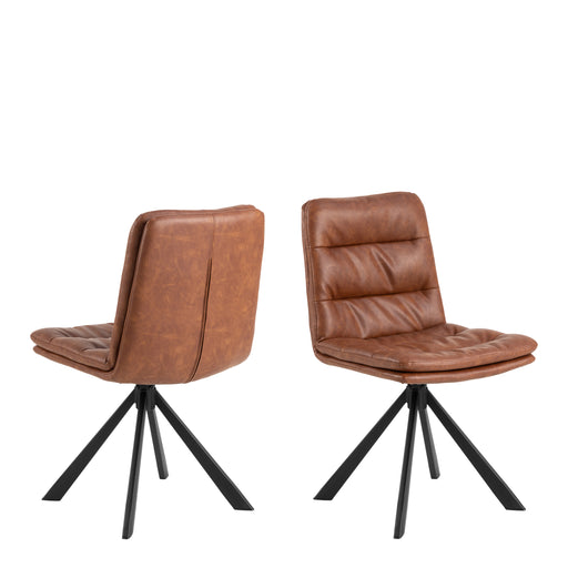 Dean Swivel Dining Chair Set of 2 – Brandy – image 1