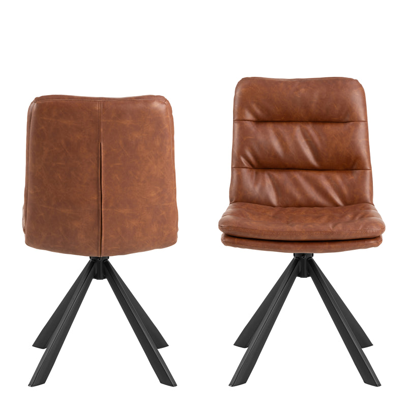 Dean Swivel Dining Chair Set of 2 – Brandy – image 2