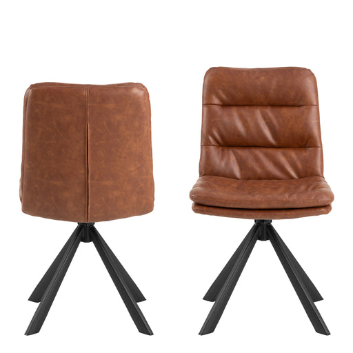 Dean Swivel Dining Chair Set of 2 – Brandy – image 2