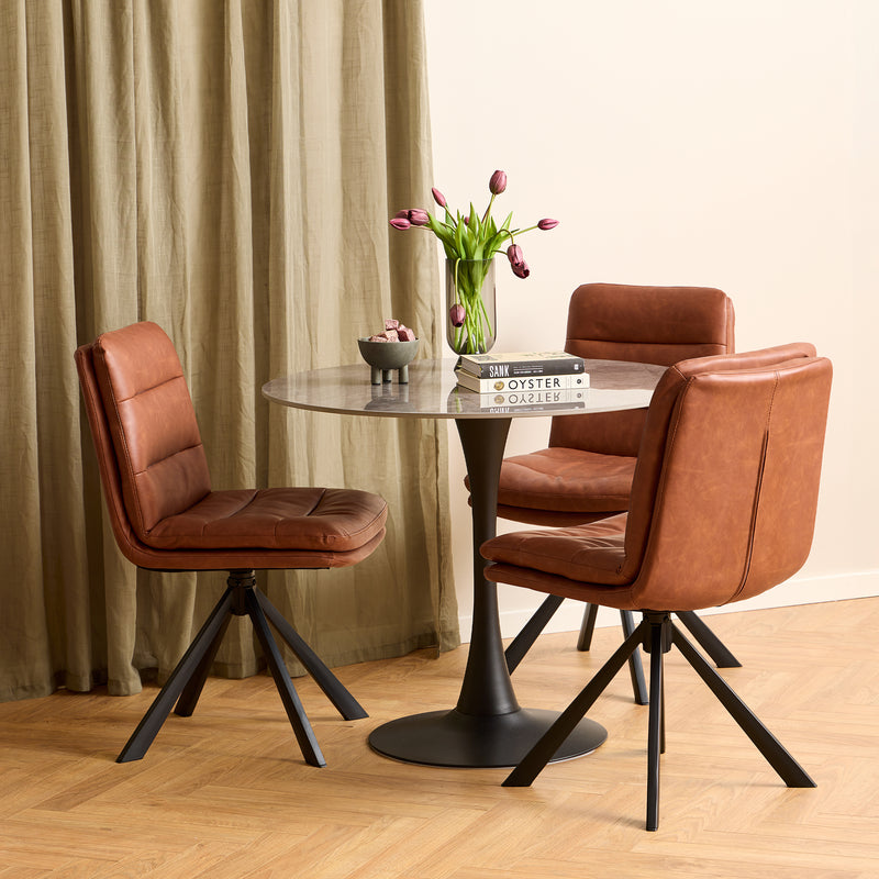 Dean Swivel Dining Chair Set of 2 – Brandy – image 4