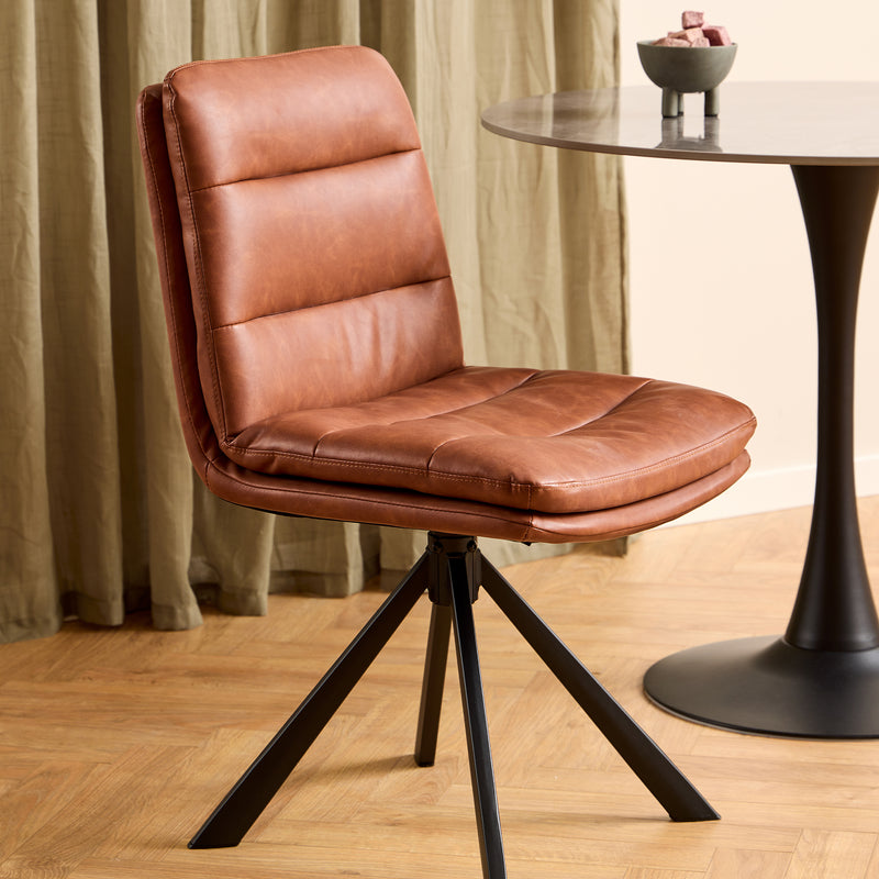 Dean Swivel Dining Chair Set of 2 – Brandy – image 5