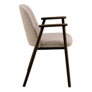 Leo Dining Chairs With Armrest in Monza Fabric Beige Set of 2 – image 3