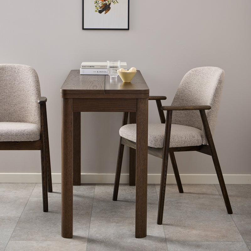 Leo Dining Chairs With Armrest in Monza Fabric Beige Set of 2 – image 5