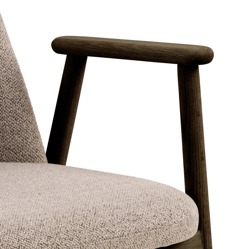 Leo Dining Chairs With Armrest in Monza Fabric Beige Set of 2 – image 7