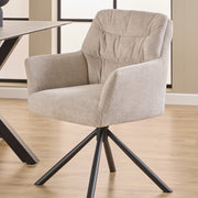 Alonso Swivel Cream Dining Chair with Armrest Set of 2 – image 5